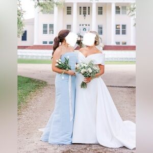 Amsale Bella Bridesmaids - Sonia Ice Size 10